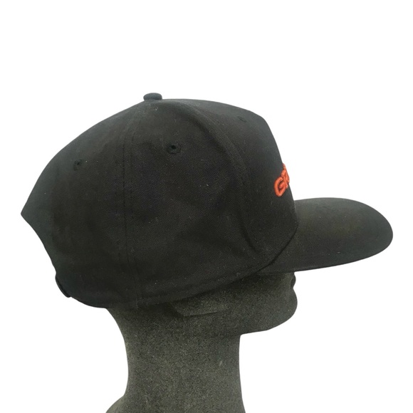 Grundens Black Baseball Snapback Cap Hat Embroidered Orange Logo - Picture 4 of 6